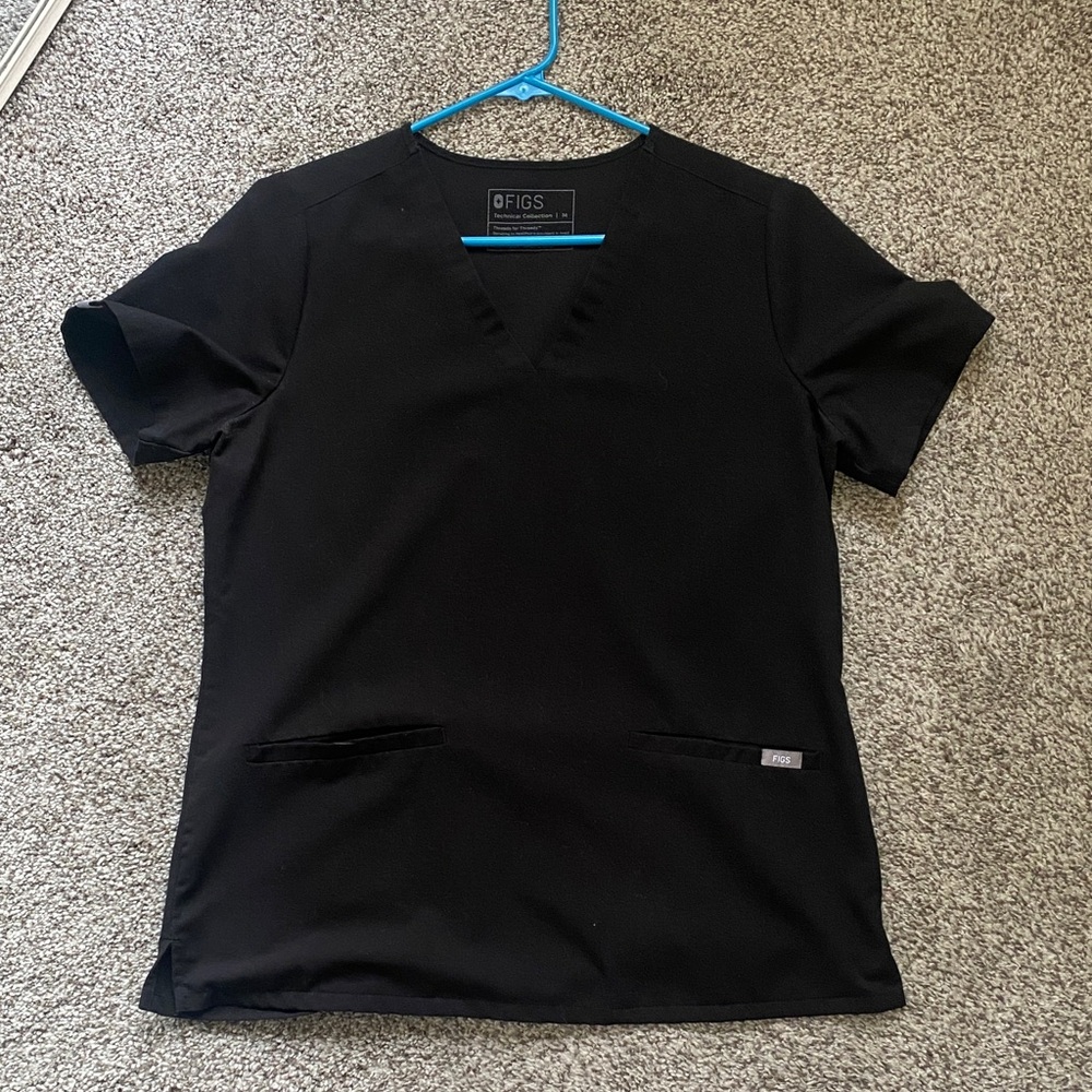 FIGS Black Womens Scrub top